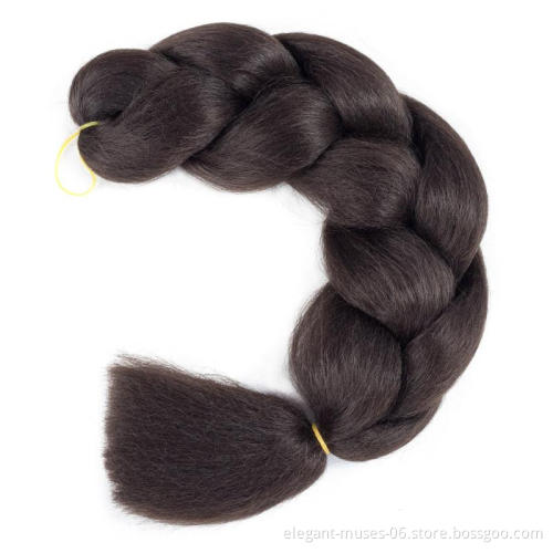 Wholesale 24 Inch Hot Water Setting Jumbo Yaki Hair Pre stretched Braiding Hair Twisted Ombre Crochet Jumbo Braid Synthetic Hair